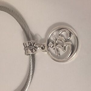 Silver‎ Om Symbol Dangle Charm for Pandora Style Bracelet